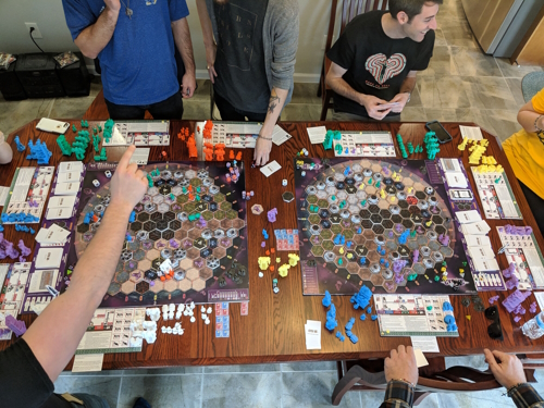 Two Cysmic prototypes being played at the same time.